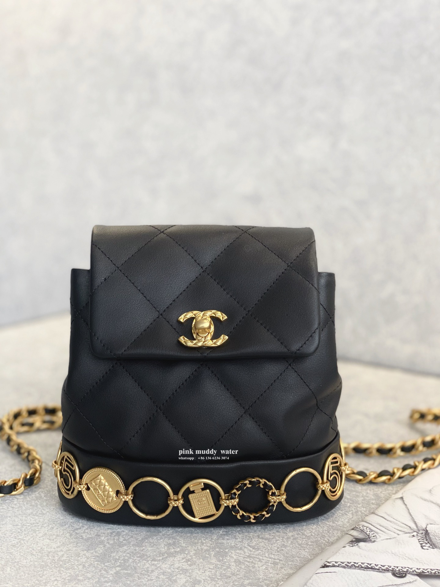 CHANEL 23B Gold Buckle Backpack