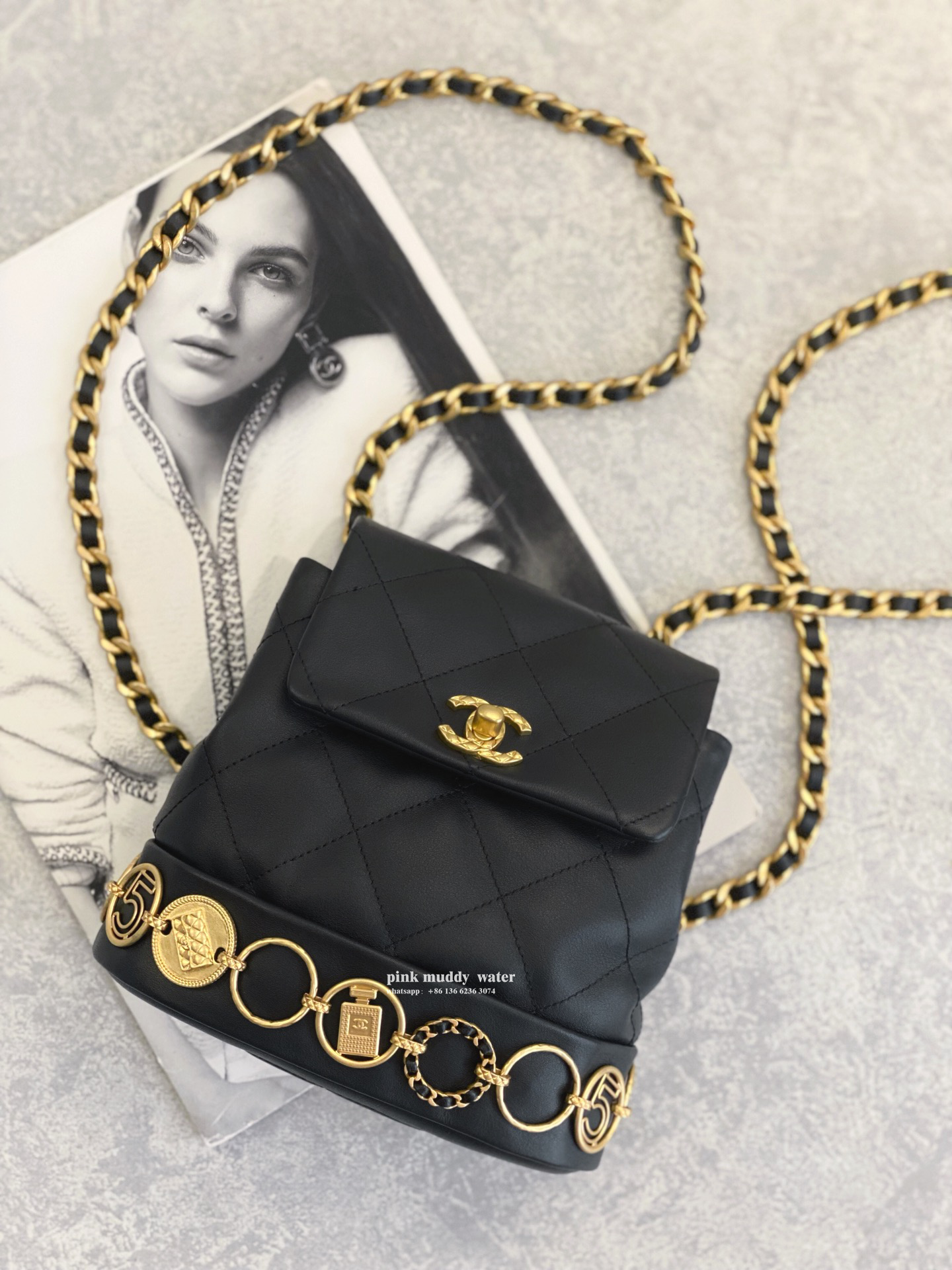 CHANEL 23B Gold Buckle Backpack