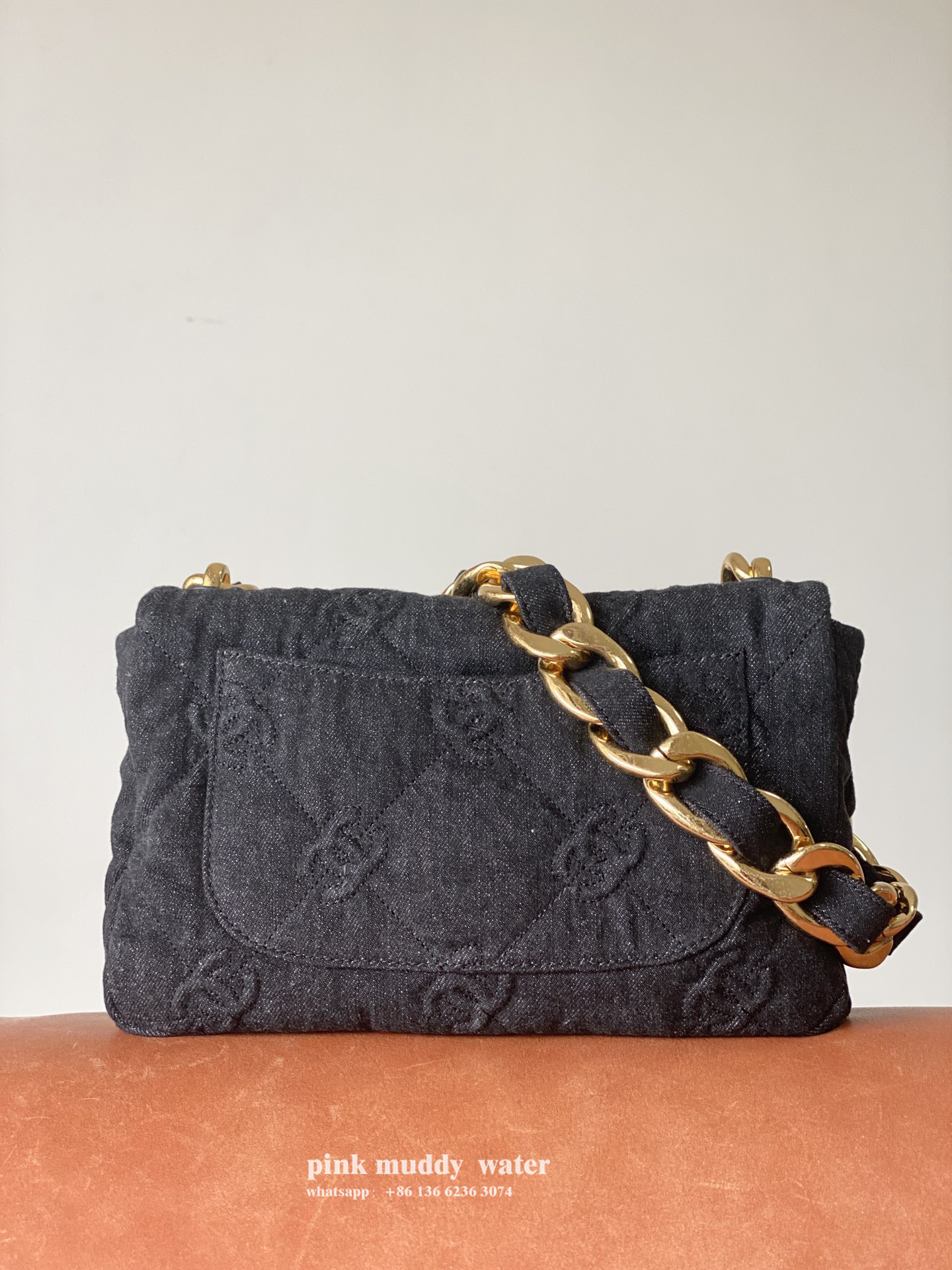 CHANEL Diamond Fabric Crossbody Bag