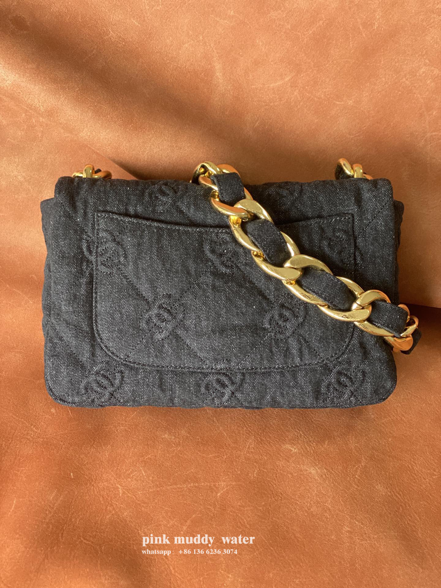 CHANEL Diamond Fabric Crossbody Bag