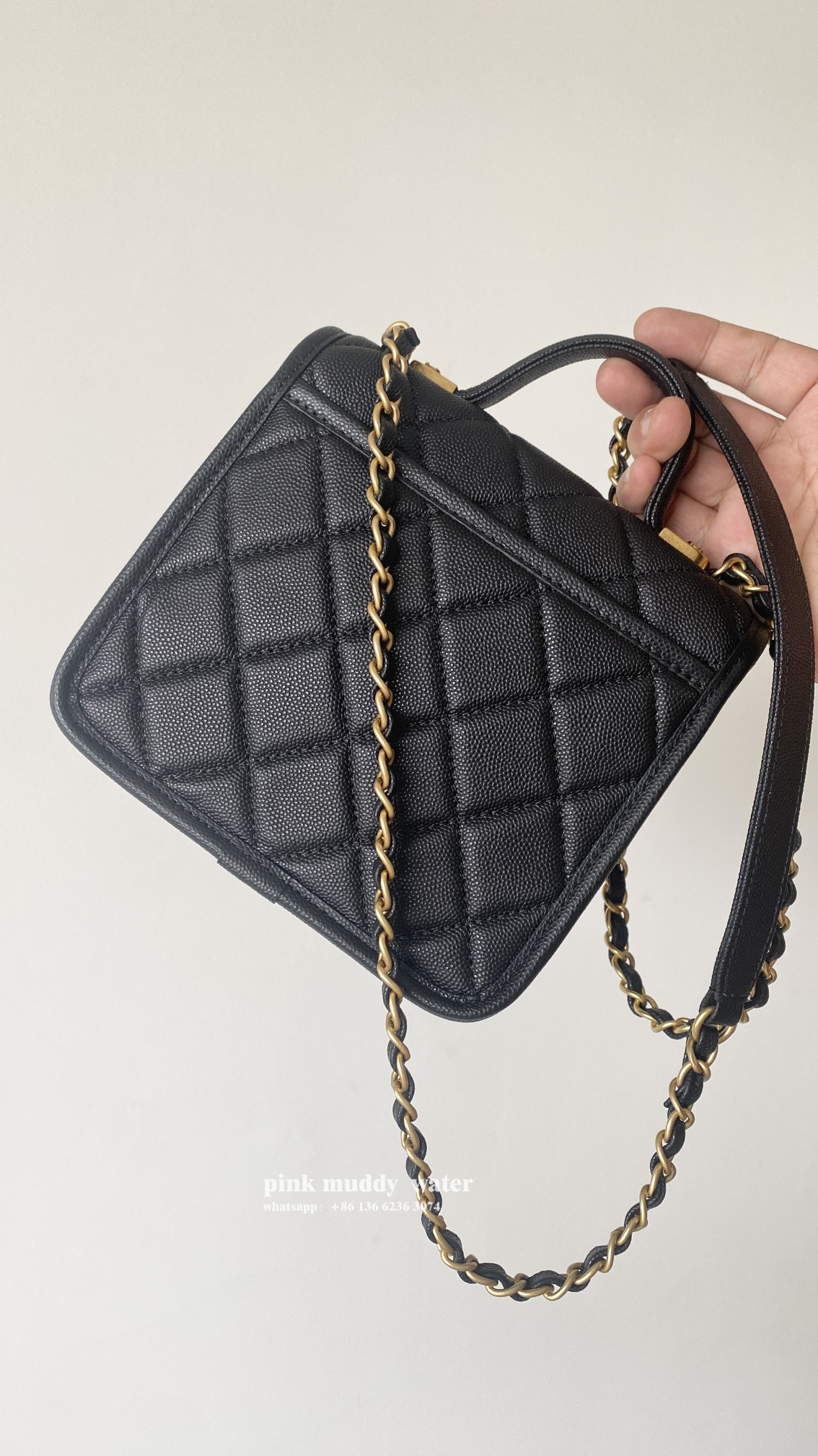 CHANEL Metal Logo Tofu Bag