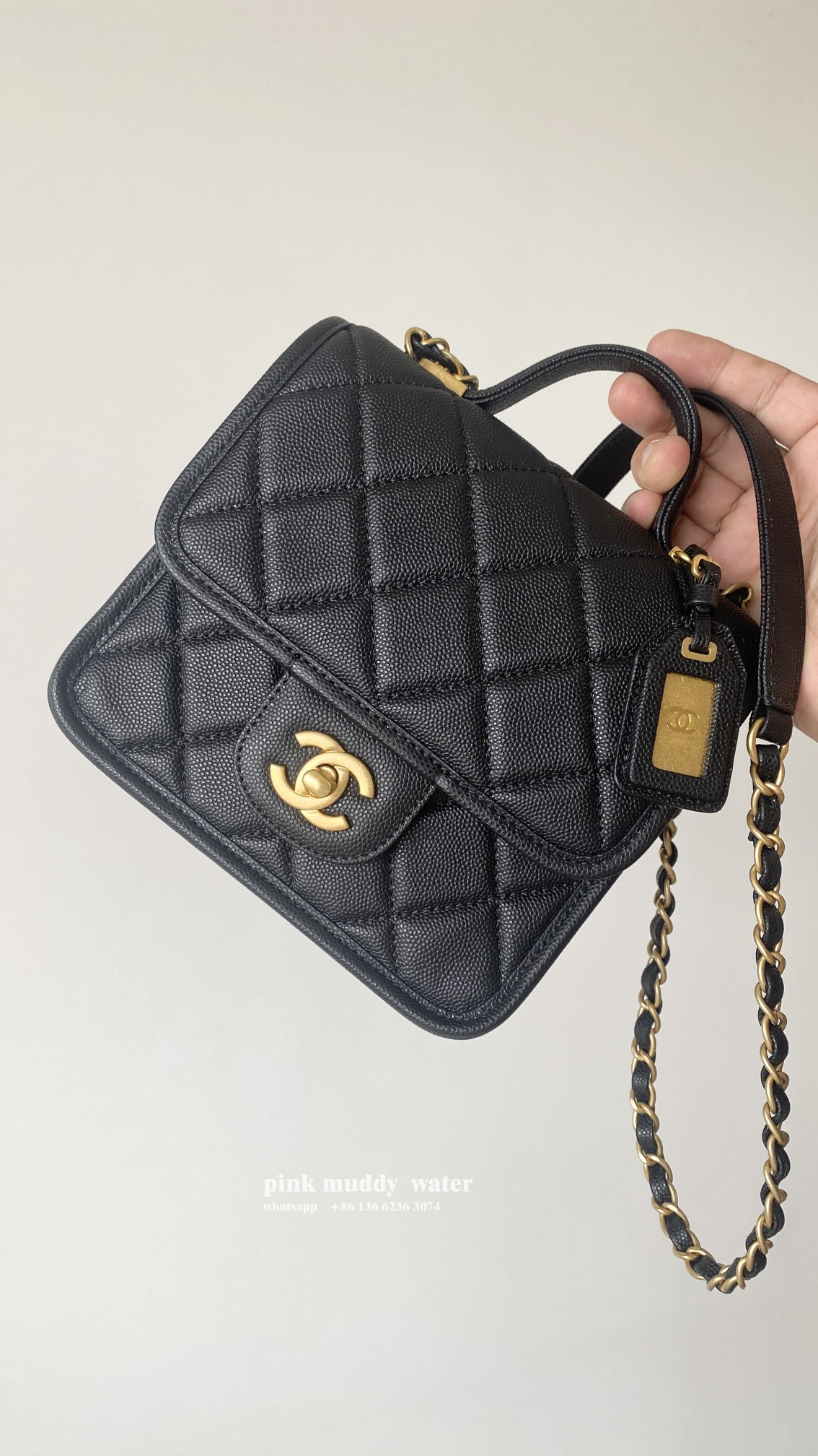 CHANEL Metal Logo Tofu Bag
