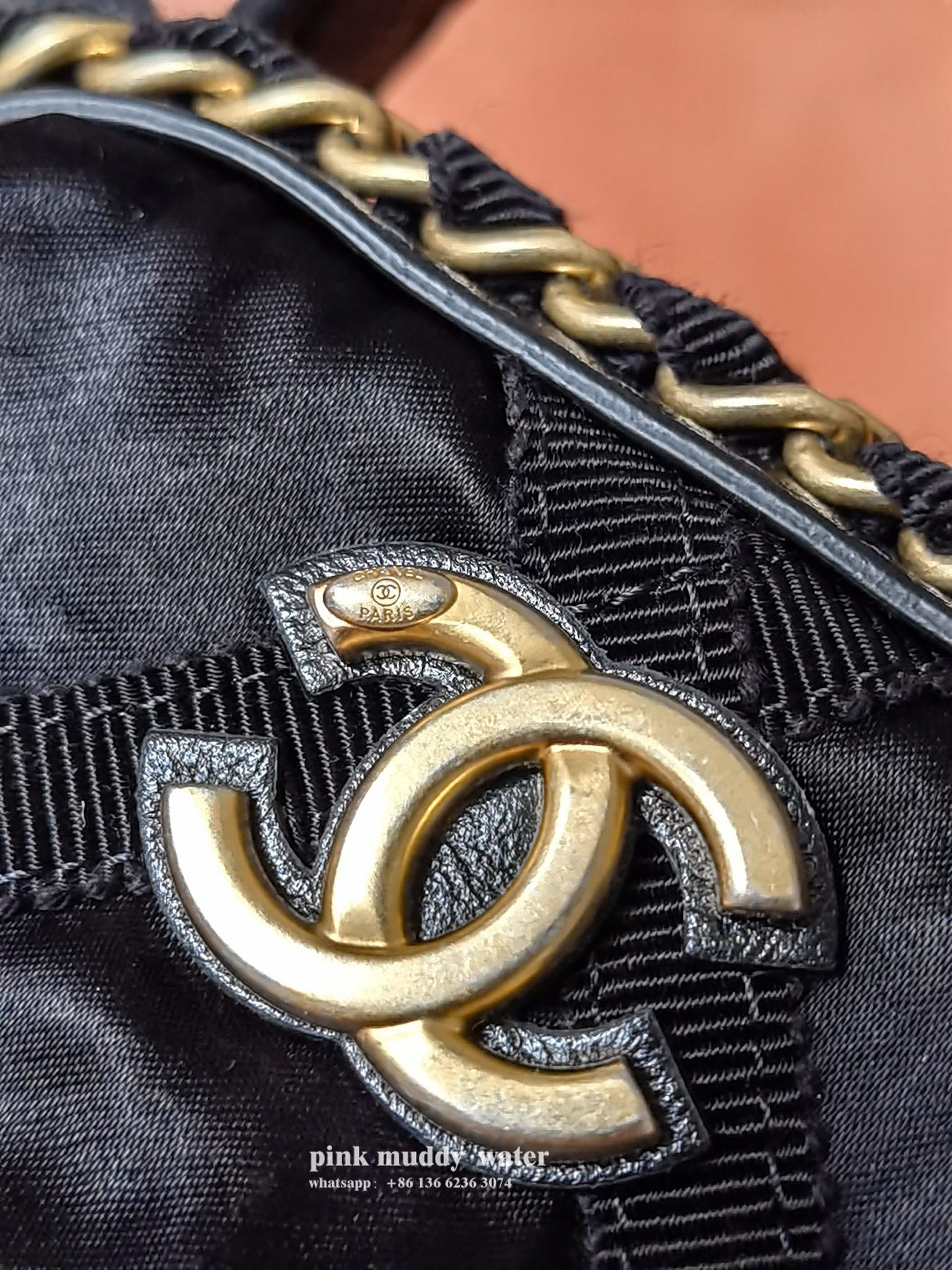 CHANEL Satin Nylon Tote Bag