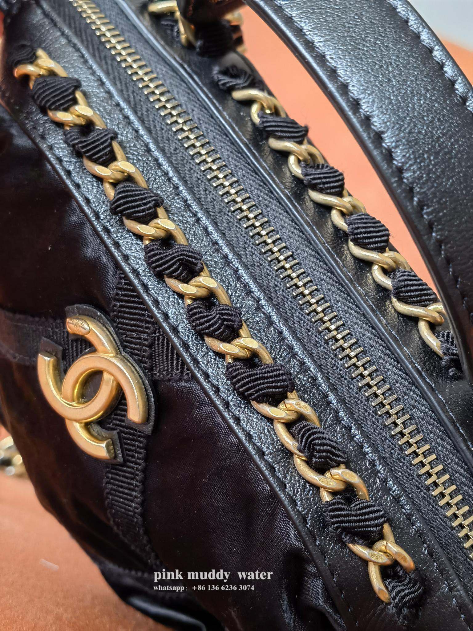 CHANEL Satin Nylon Tote Bag