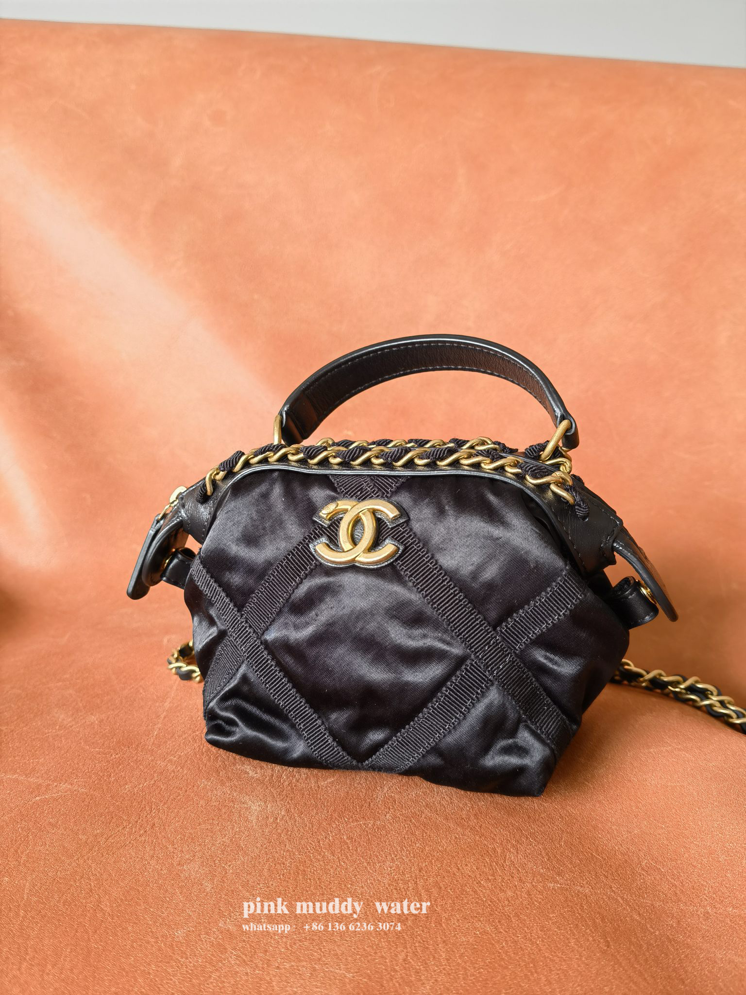 CHANEL Satin Nylon Tote Bag