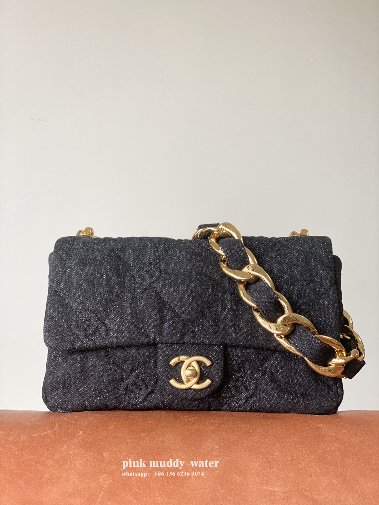 CHANEL Diamond Fabric Crossbody Bag