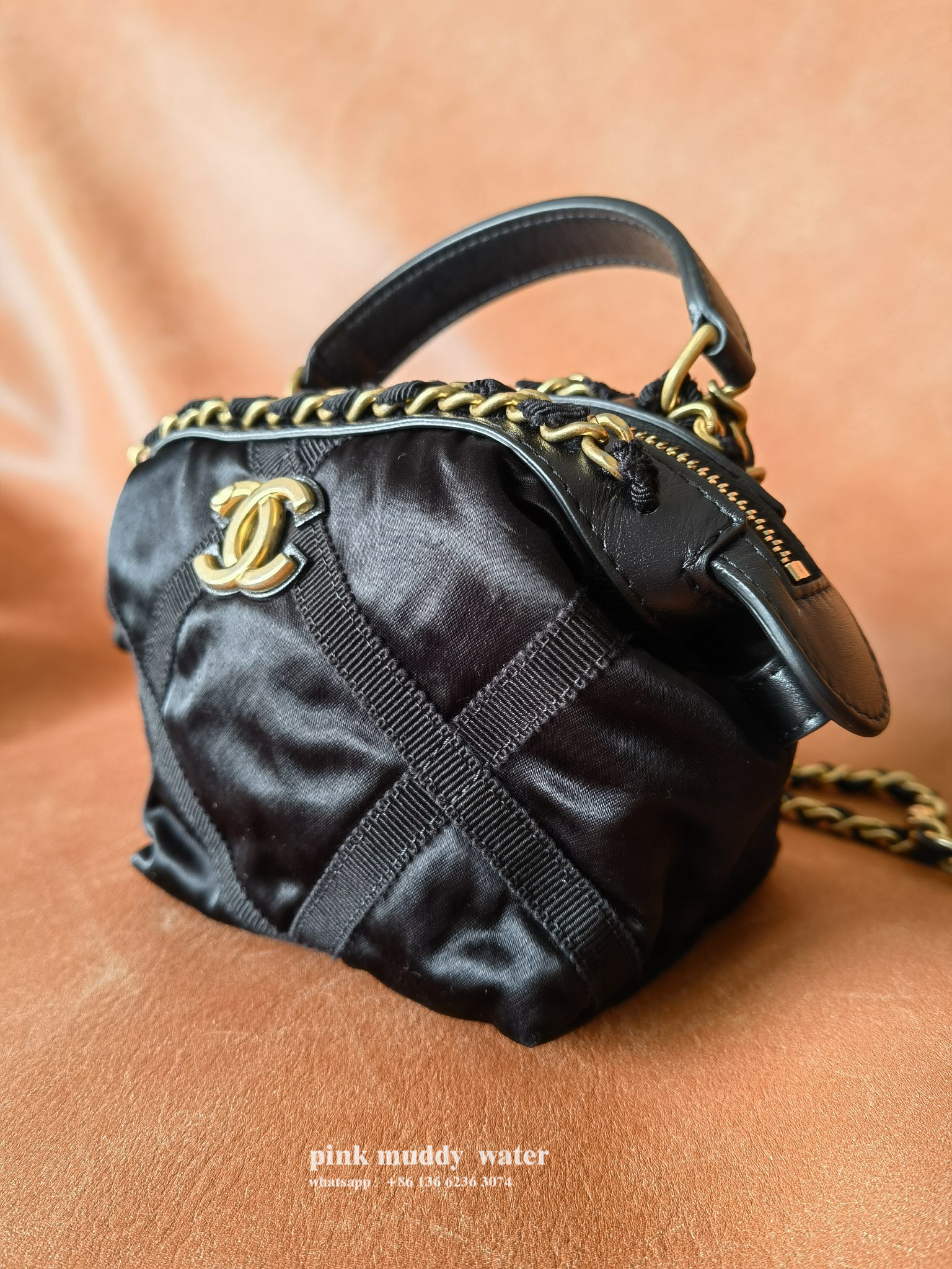 CHANEL Satin Nylon Tote Bag