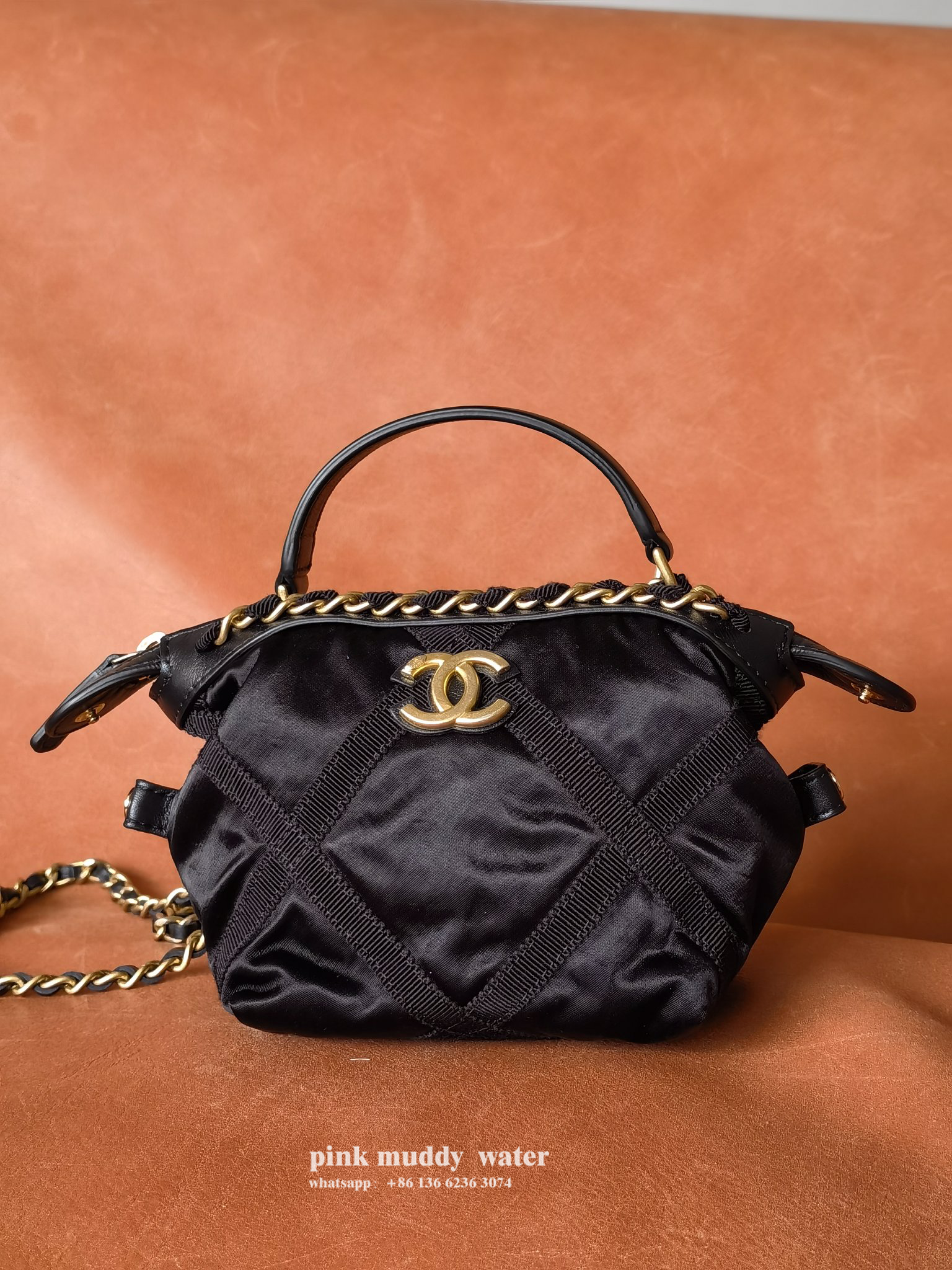 CHANEL Satin Nylon Tote Bag