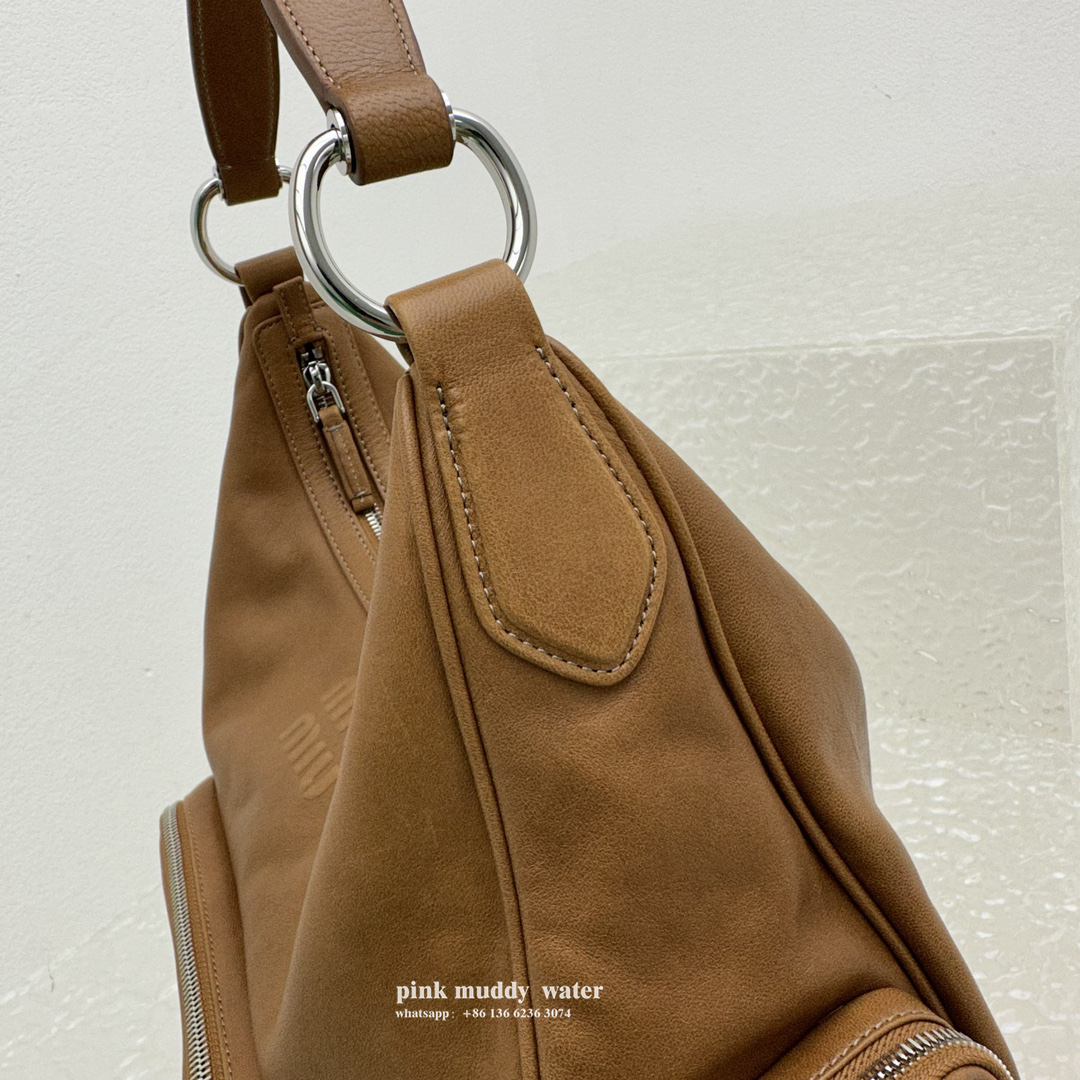 Nappa leather pocket bag