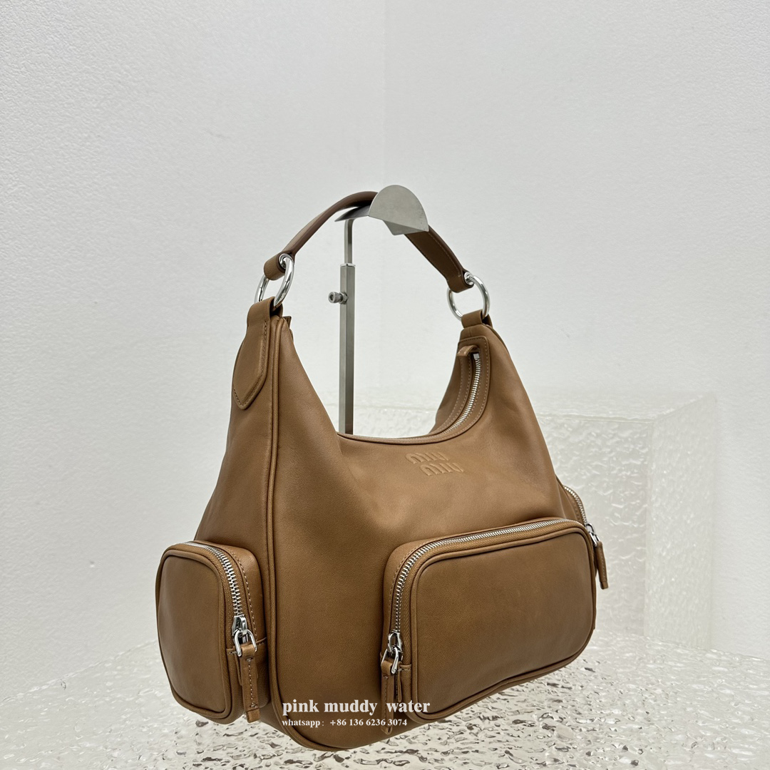 Nappa leather pocket bag