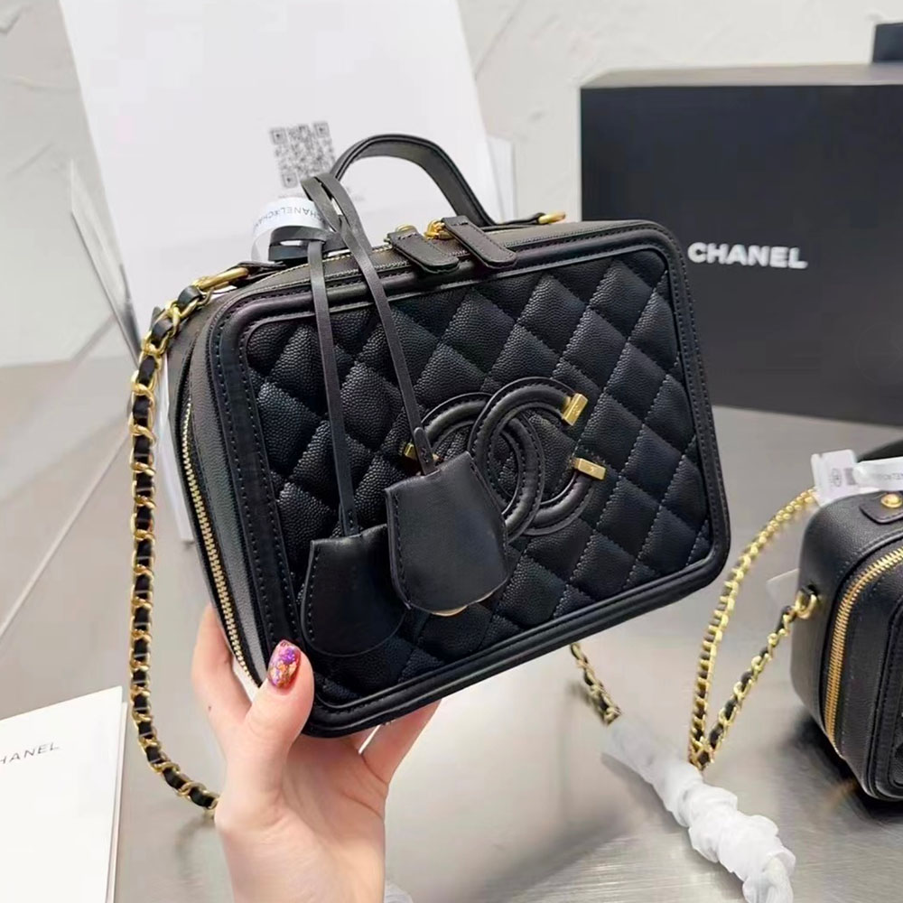 Chanel Vanity Case Quilted Caviar (Replica) - Ultra-Collection