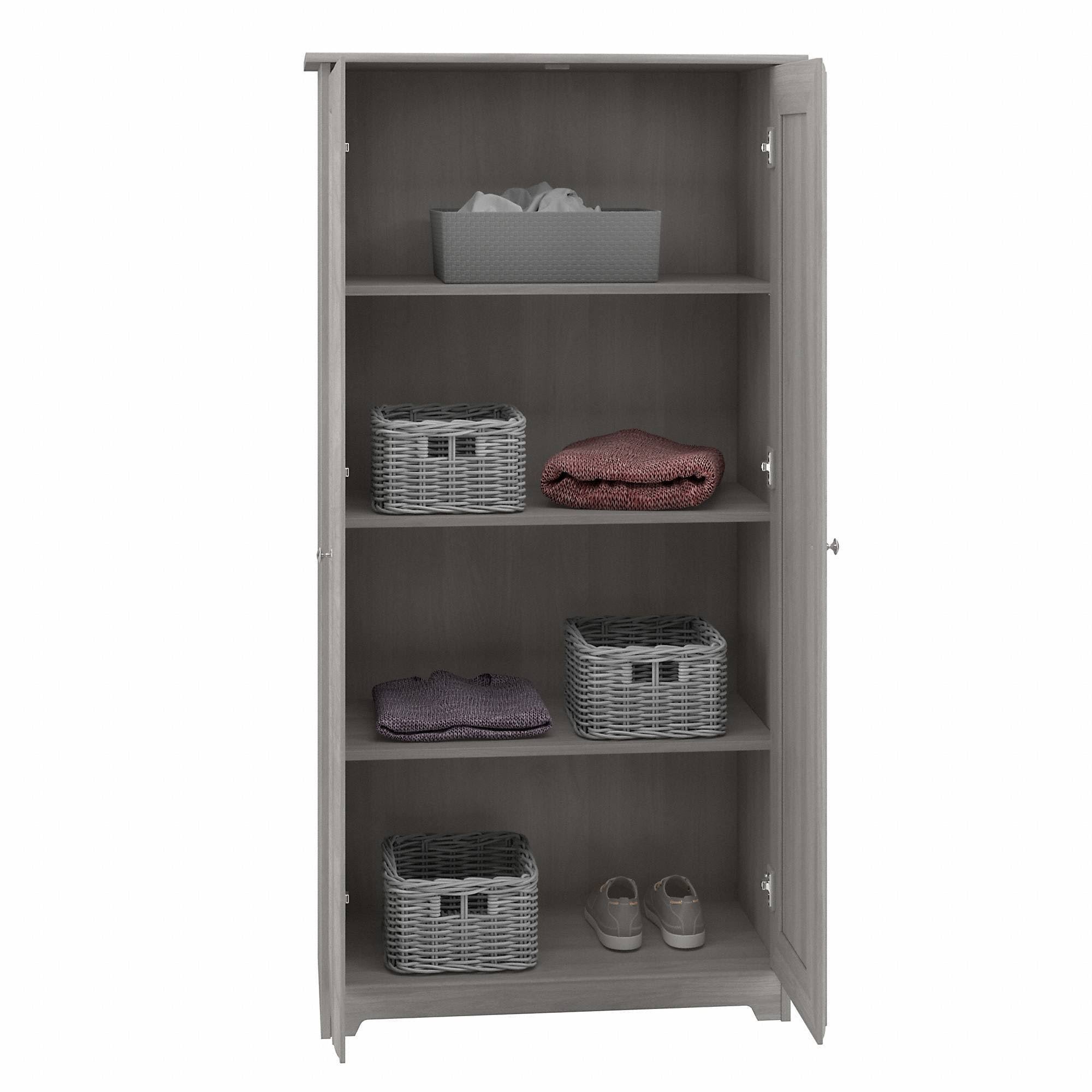 Bush Furniture Cabot Tall Storage with Doors in Modern Gray