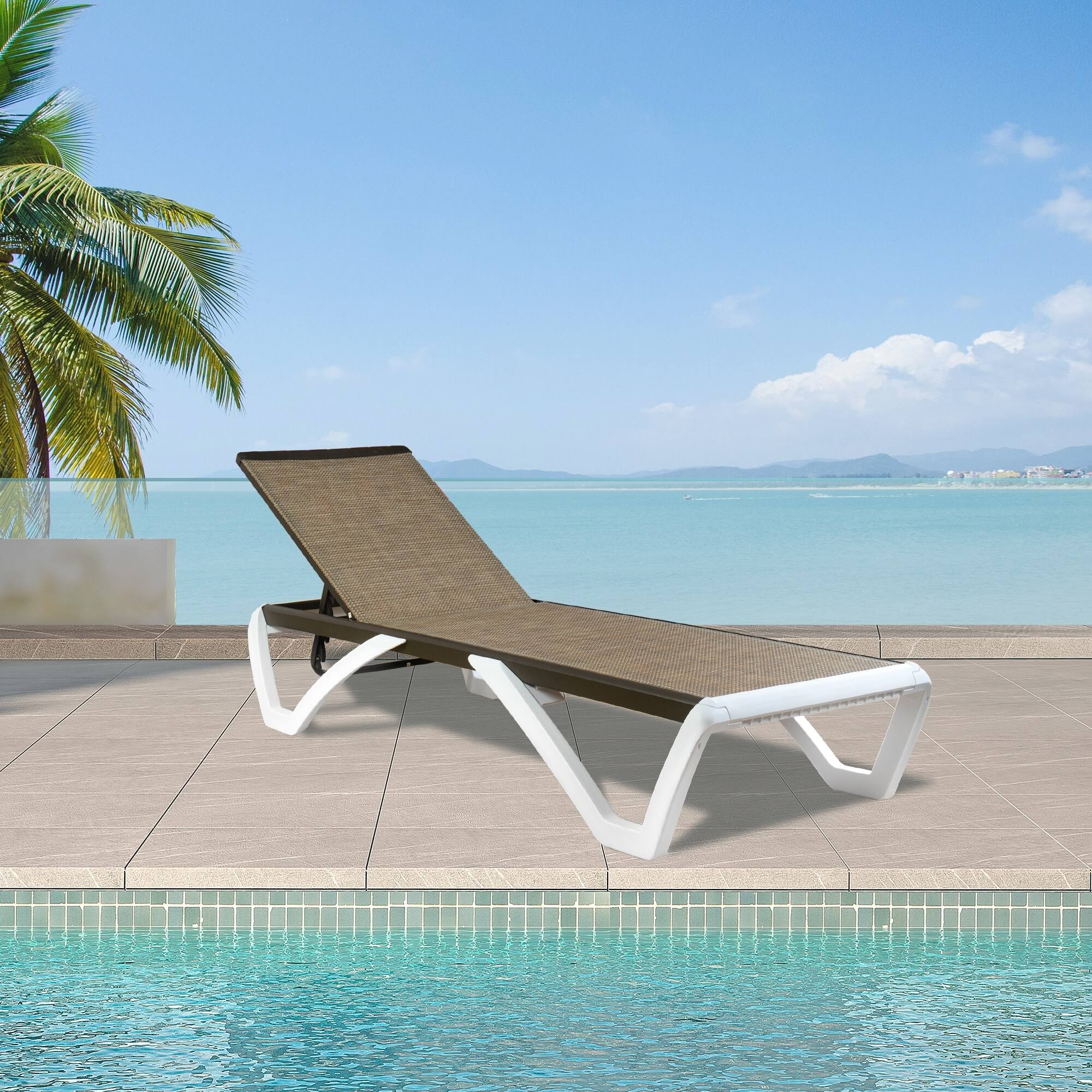 Kozyard Full Flat Aluminum Patio Reclining Adjustable Chaise Lounge