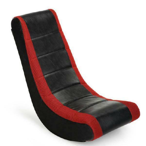 The Crew Furniture Classic Video Rocker Gaming Chair, Black/Red