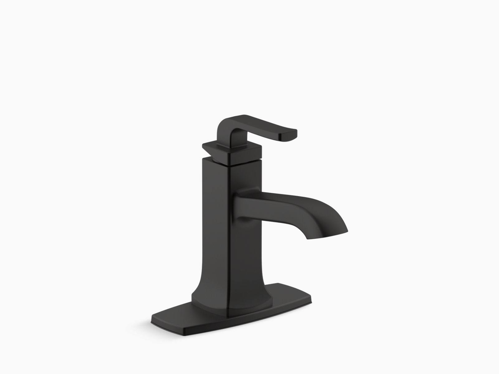 Kohler Rubicon Single Hole Single Handle Bathroom Faucet In Matte Black 4860