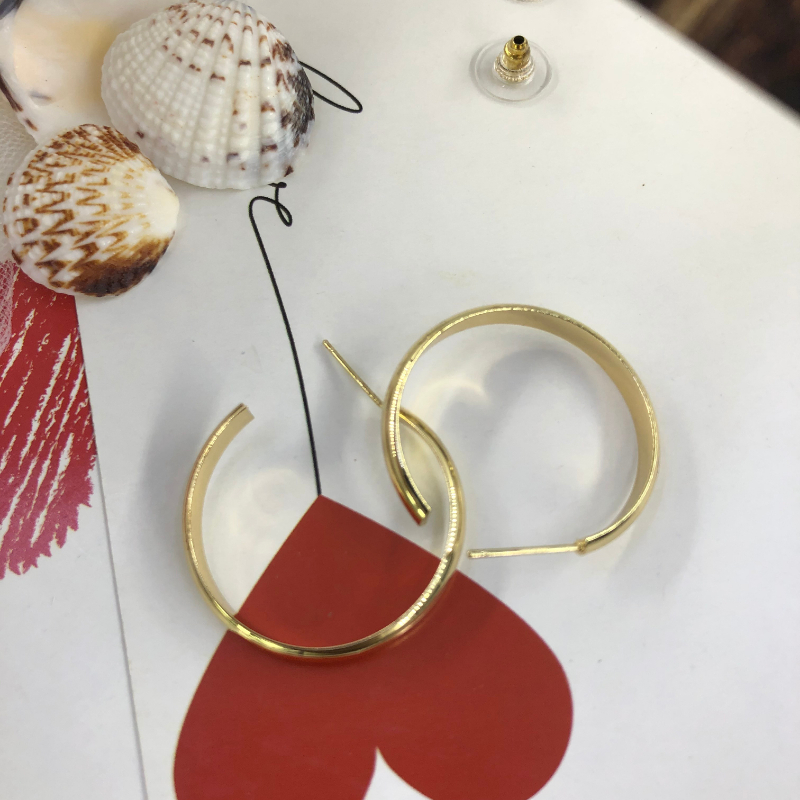 ECGIFT ER025 Simple Fashion S925 Needle BIG Irregular Hoop Earrings Piercing Earrings Hoop Earrings 100% Brand New BFF Birthday Gifts