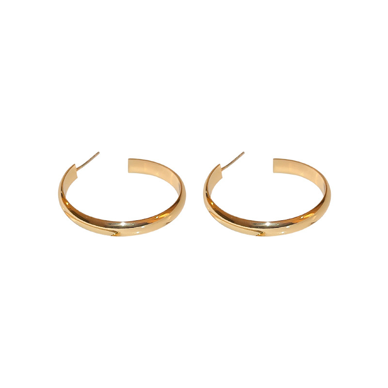 ECGIFT ER025 Simple Fashion S925 Needle BIG Irregular Hoop Earrings Piercing Earrings Hoop Earrings 100% Brand New BFF Birthday Gifts