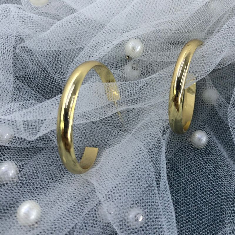 ECGIFT ER025 Simple Fashion S925 Needle BIG Irregular Hoop Earrings Piercing Earrings Hoop Earrings 100% Brand New BFF Birthday Gifts