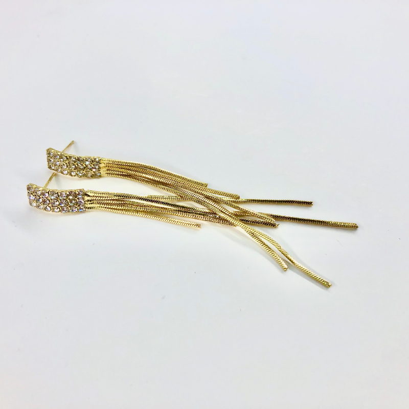 ECGIFT ER015 S925 Long Chain Tassel Earrings Dangling Diamond Earrings for Women Ladies Fashion