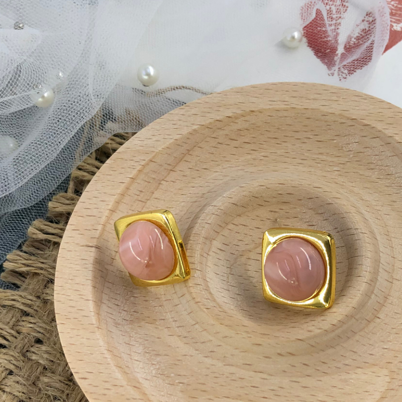 ECGIFT ER031 S925 Opal Planet Stone Stud Fashion Lady's Hypoallergenic New Trend Fashion Elegant Simple Ins Po