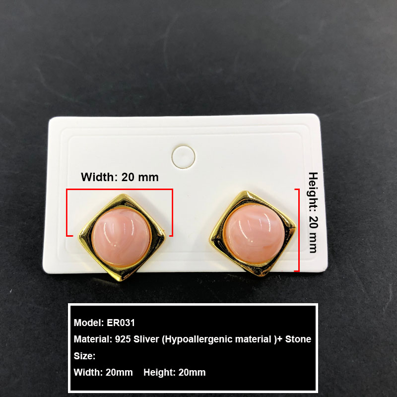 ECGIFT ER031 S925 Opal Planet Stone Stud Fashion Lady's Hypoallergenic New Trend Fashion Elegant Simple Ins Po