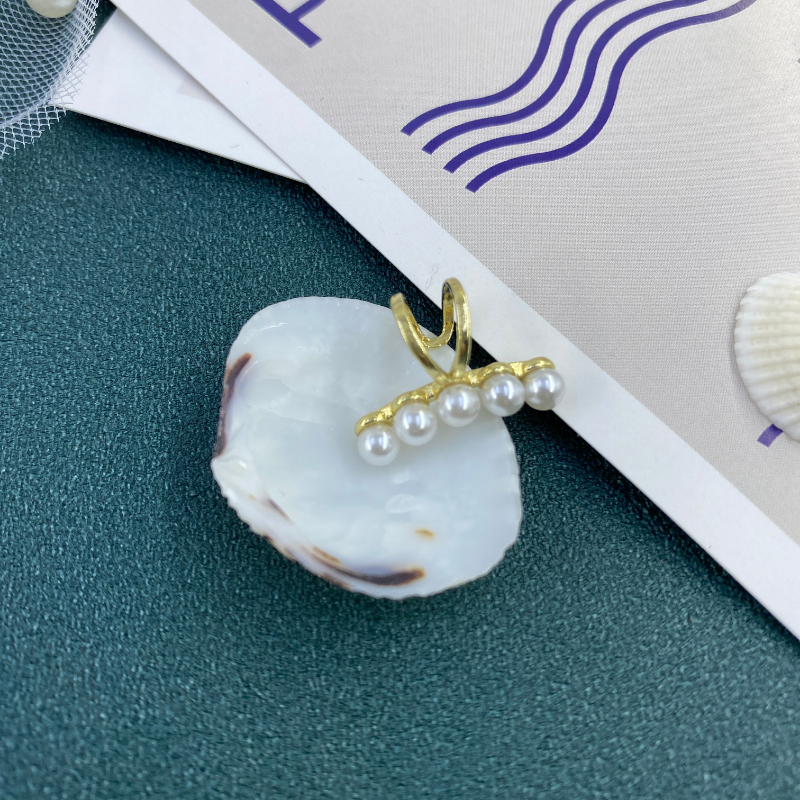 ECGIFT ER030 1PC Elegant Pearl Clip Earrings Twist Earring Party Dinner Fairy Niche Design Ear Cuff Jewelry