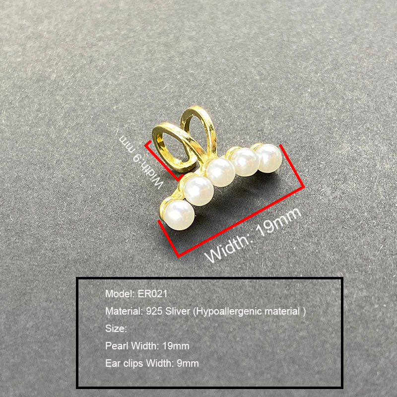 ECGIFT ER030 1PC Elegant Pearl Clip Earrings Twist Earring Party Dinner Fairy Niche Design Ear Cuff Jewelry