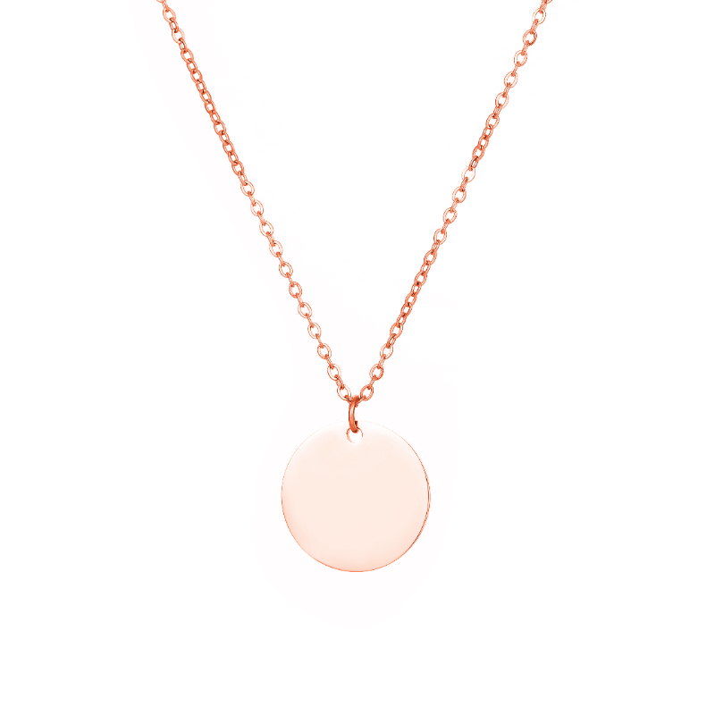 ECGIFT NE001 Personalized Round Pendant With Engraved Name Cutomized Jewelry Birthday Anniversary Gift for Woman Girl Lover