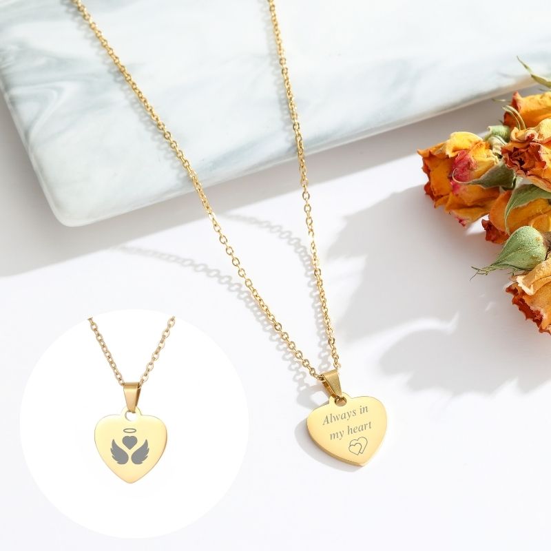 ECGIFT NE004 Personalized Heart Sharp Necalace With Custom Name Gift For Lover Wife Fashion Jewelry Gift For Friend