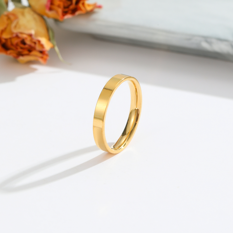 ECGIFT RI001 Hypoallergenic Stainless Steel Engraved Ring - Custom Name & Date Jewelry for Anniversaries, Quick Shipping & Free Gift Box