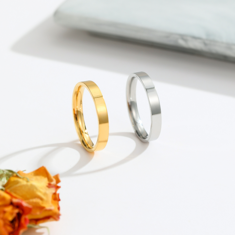 ECGIFT RI001 Hypoallergenic Stainless Steel Engraved Ring - Custom Name & Date Jewelry for Anniversaries, Quick Shipping & Free Gift Box