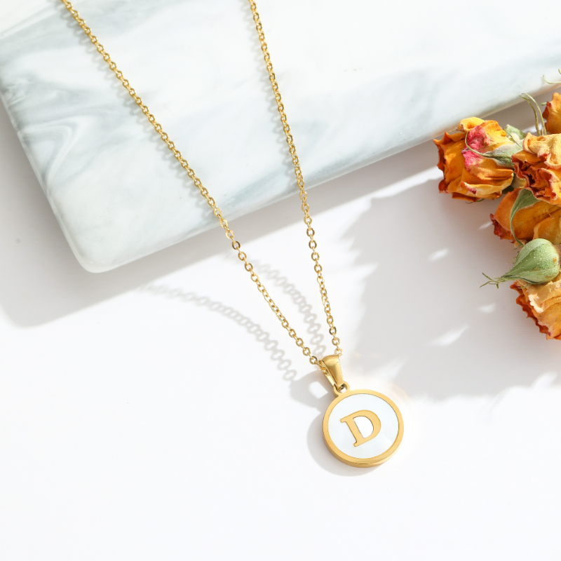 ECGIFT NE039 Personalized  Fritillaria Necklace Minimalist Initial Name Jewelry Customized Birthday Mother's Day Gift For Family Friends Lovers