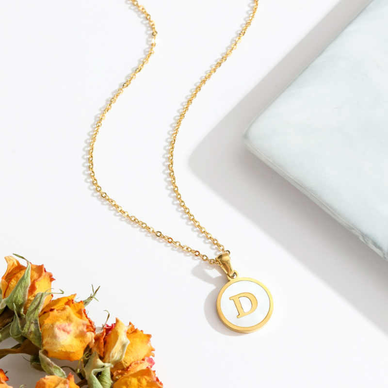 ECGIFT NE039 Personalized  Fritillaria Necklace Minimalist Initial Name Jewelry Customized Birthday Mother's Day Gift For Family Friends Lovers
