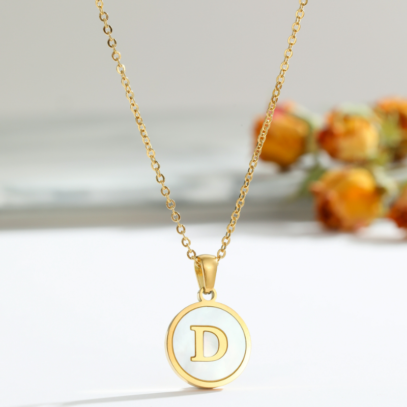 ECGIFT NE039 Personalized  Fritillaria Necklace Minimalist Initial Name Jewelry Customized Birthday Mother's Day Gift For Family Friends Lovers