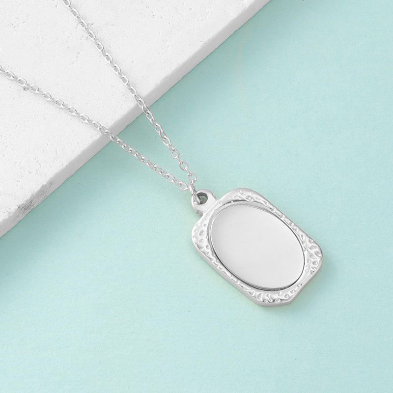 ECGIFT NE016 Personalized Geometric Cubic Polygon Photo Frames Necklace Birthday Mother's Day Memorial Gift For Her