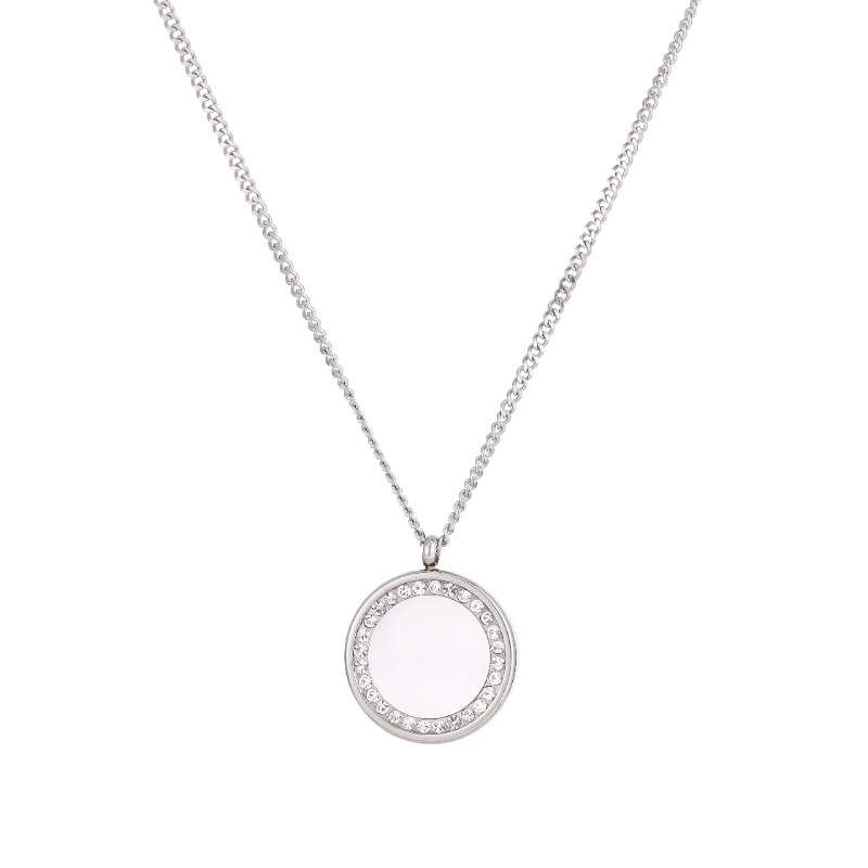 ECGIFT NE037 Personalized Simple ECGIFT NE037 Round Necklace Adorned With Zircon Birthday Mother's Day Gift For Her