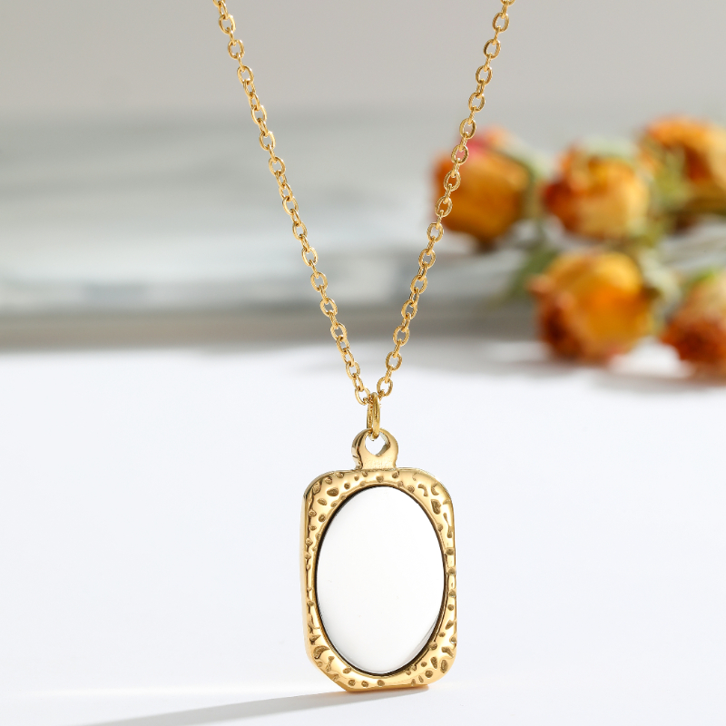 ECGIFT NE016 Personalized Geometric Cubic Polygon Photo Frames Necklace Birthday Mother's Day Memorial Gift For Her