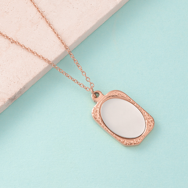 ECGIFT NE016 Personalized Geometric Cubic Polygon Photo Frames Necklace Birthday Mother's Day Memorial Gift For Her