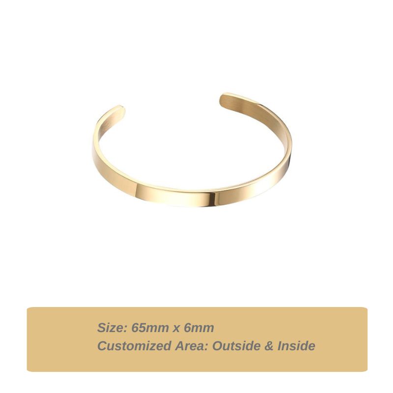 ECGIFT BR013 Personalized Minimalist Name Bangle Stylish Cuff Bangle Bracelet Jewelry Birthday Anniversary Wedding Gift For Women Lover