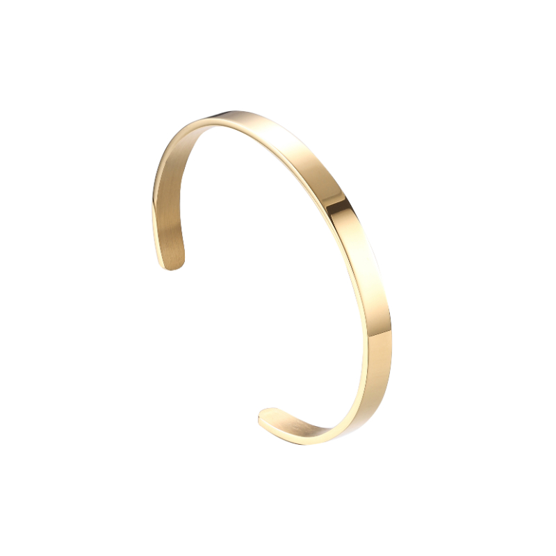 ECGIFT BR013 Personalized Minimalist Name Bangle Stylish Cuff Bangle Bracelet Jewelry Birthday Anniversary Wedding Gift For Women Lover