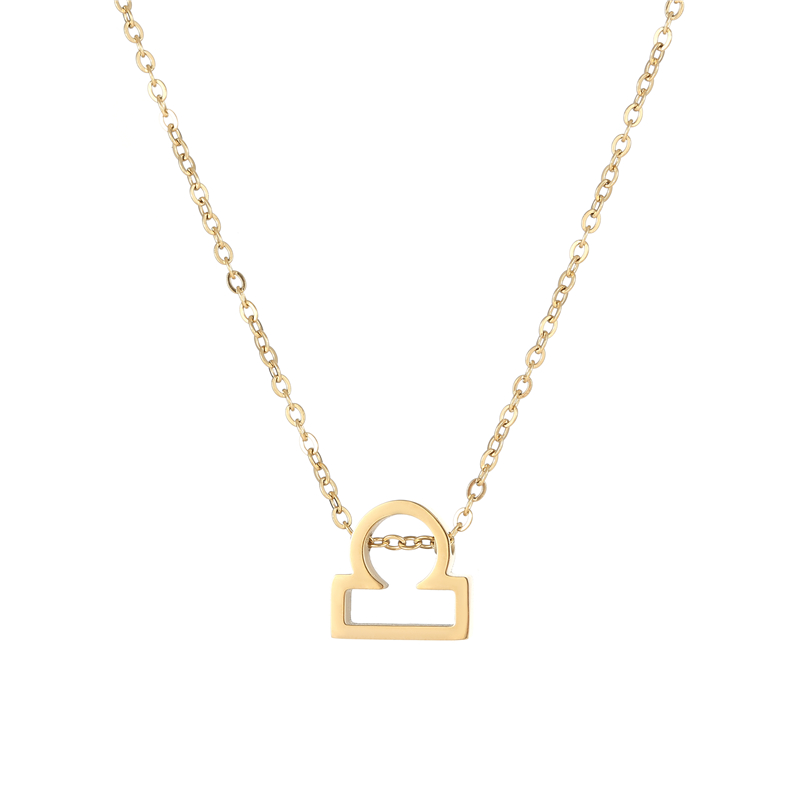 ECGIFT NE025 Gold Constellation Zodiac Necklace With Adjustable Chain Birthday Gift For Friend And Partner