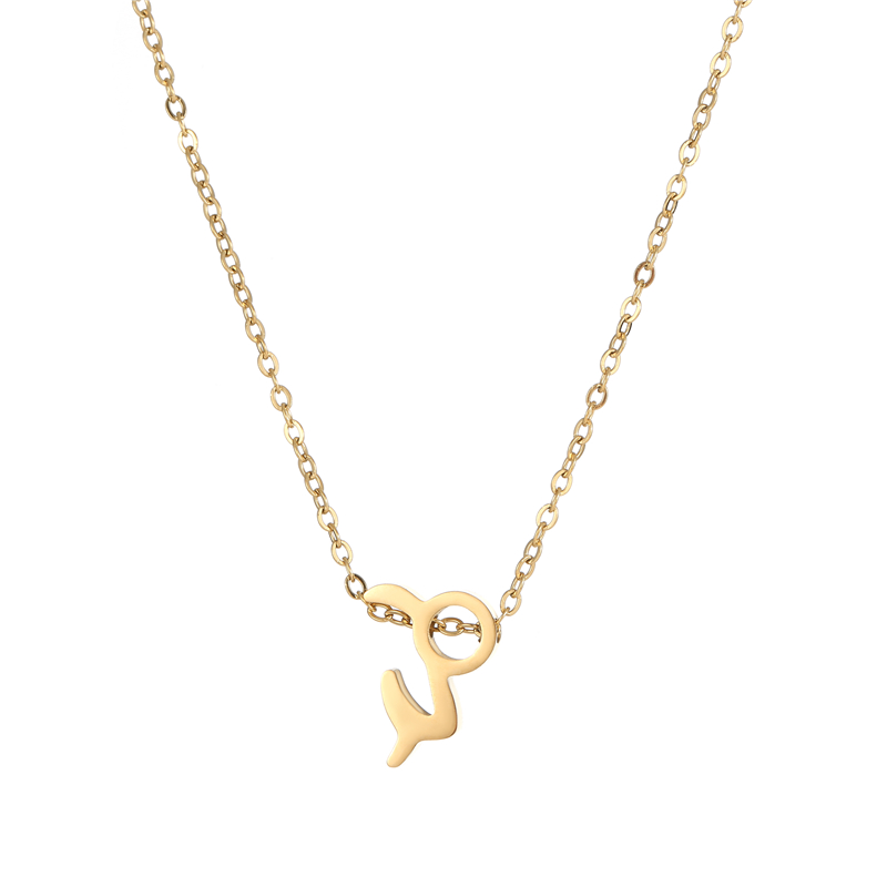 ECGIFT NE025 Gold Constellation Zodiac Necklace With Adjustable Chain Birthday Gift For Friend And Partner