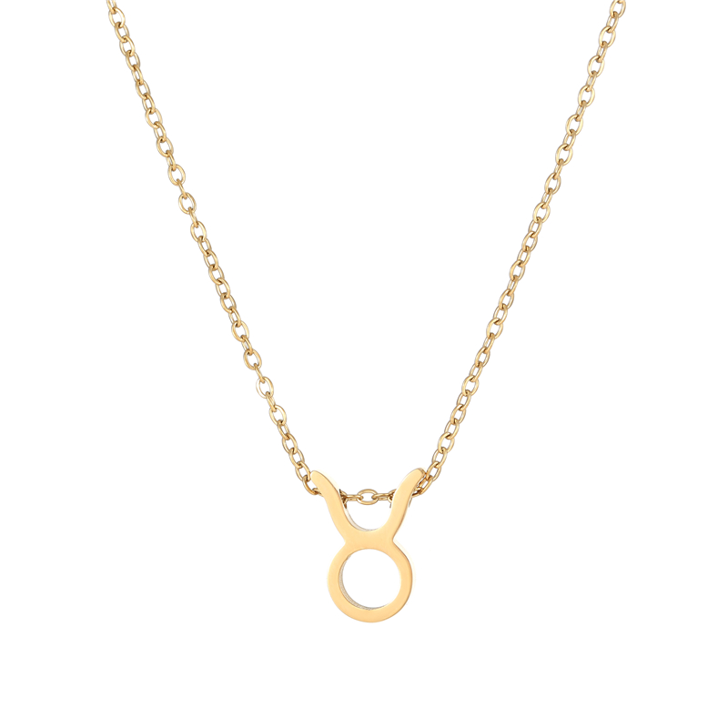 ECGIFT NE025 Gold Constellation Zodiac Necklace With Adjustable Chain Birthday Gift For Friend And Partner