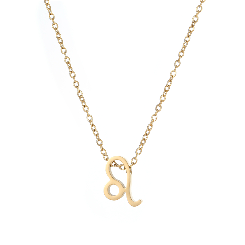 ECGIFT NE025 Gold Constellation Zodiac Necklace With Adjustable Chain Birthday Gift For Friend And Partner