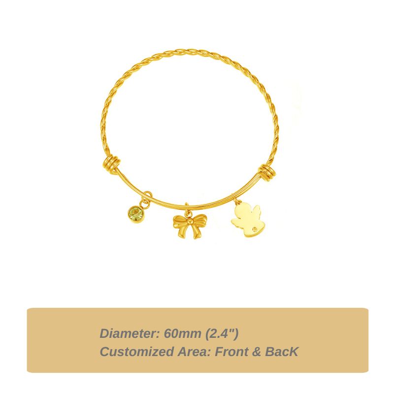 ECGIFT BR019 Personalized Engraved Name Bracelet With Sweet Little Angel Adjustable Bangle Baby Shower Birthday Gift For New Mother Best Friends