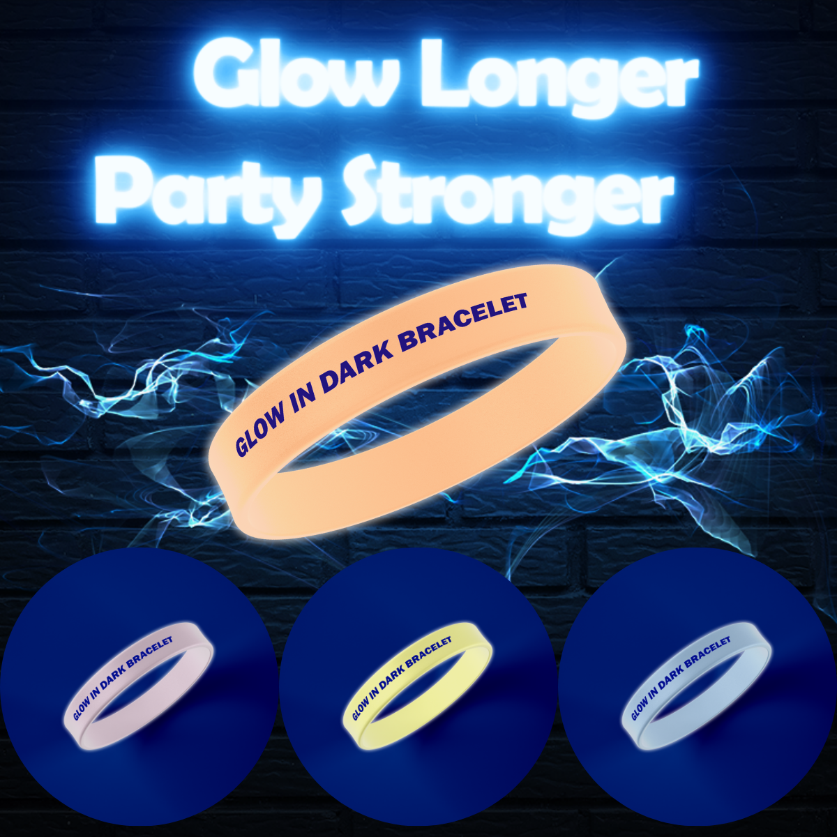 ECGIFT SW007 Glow-in-Dark Custom Wristbands | 10pcs Min Order | Night Runs, Concerts & Party Favors | Event Safety ID Bracelets