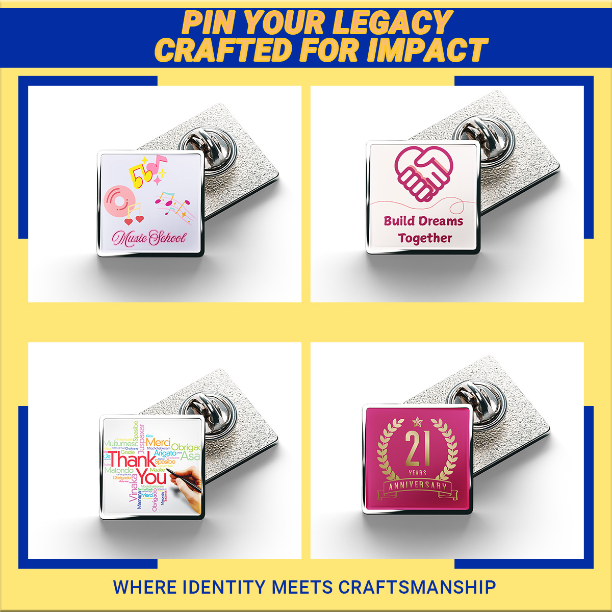 ECGIFT LP001 Custom Lapel Pins | Corporate Events, School & Charity Enamel Badges - 50pcs MOQ, Free Design & 4H Preview