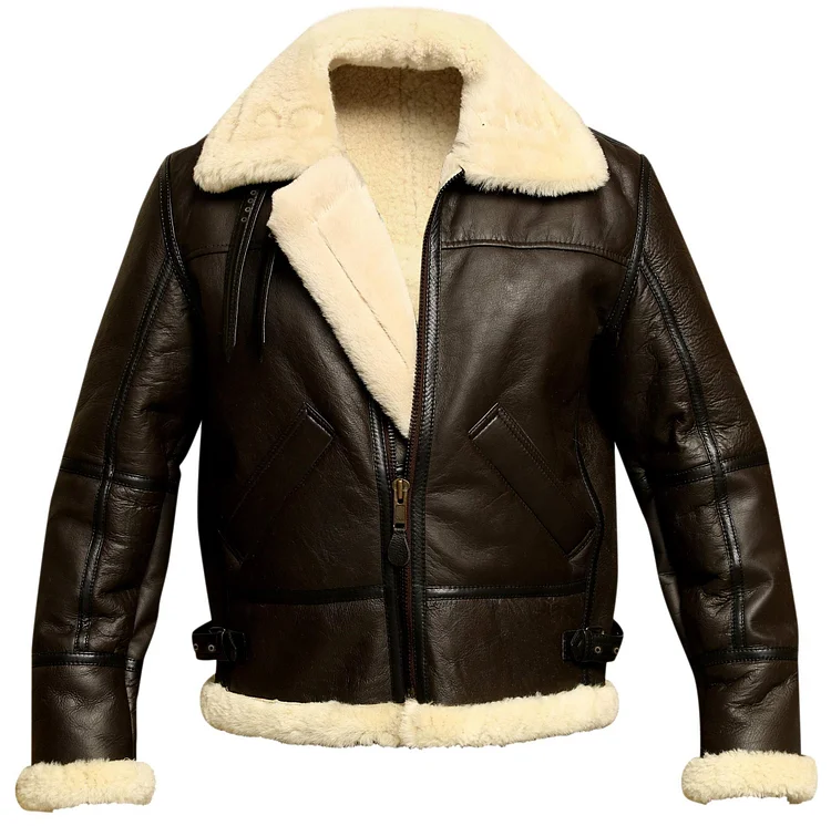 Aviator Bomber Jacket B3 Shearling Sheepskin Leather