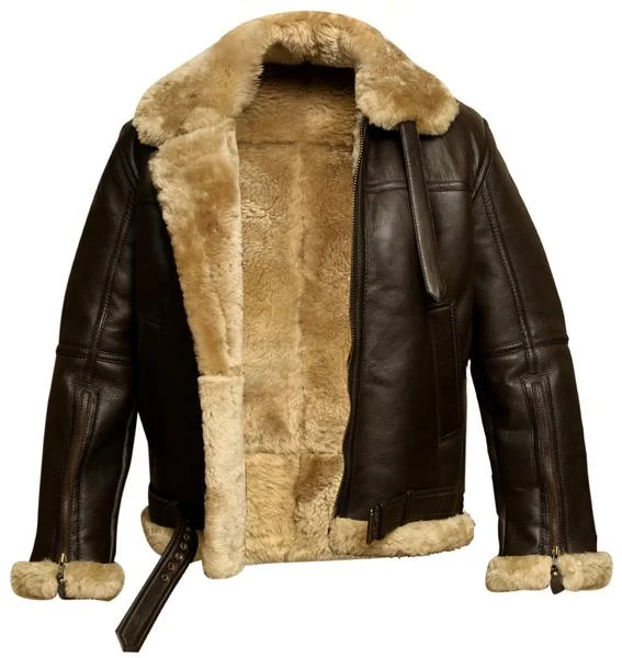 Aviator Bomber Jacket B3 Shearling Sheepskin Leather