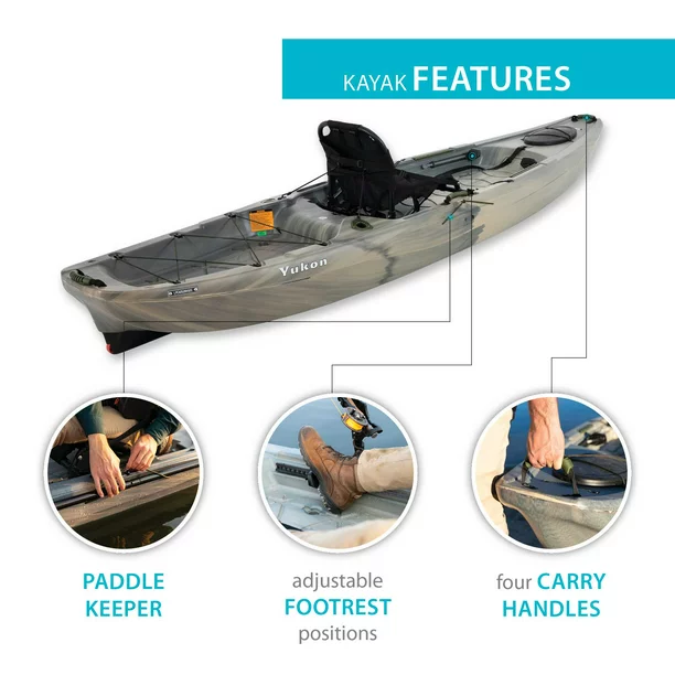 Lifetime Yukon Angler 11ft 6in Fishing Kayak, 91055, Gray Best Store